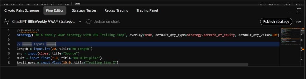 code screenshot of Pine Script in TradingView